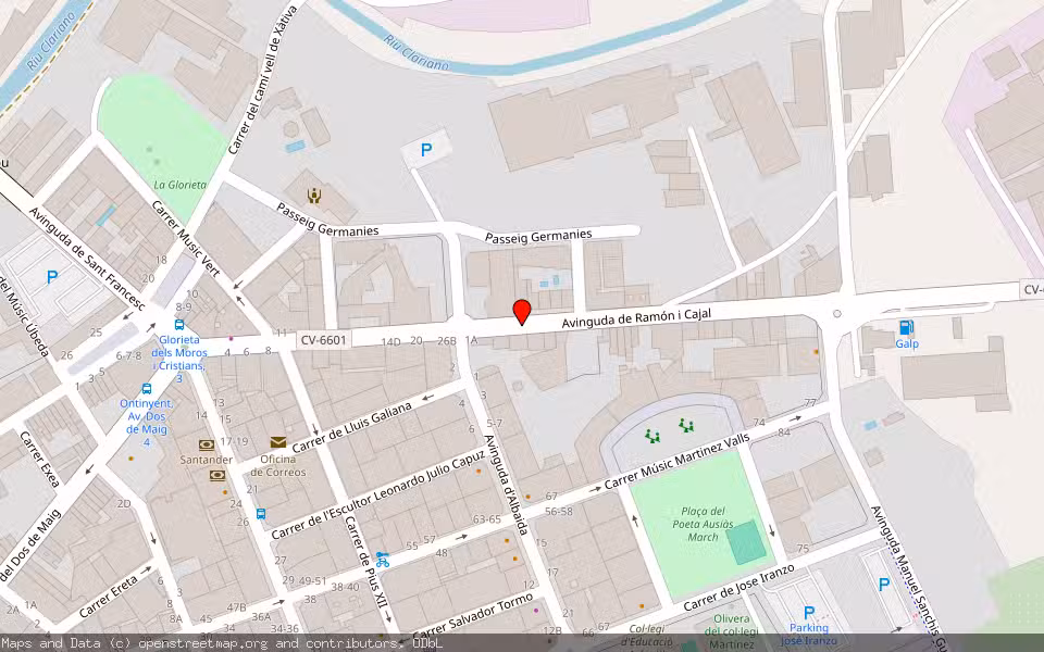 Mapa de Subasta Inmueble (Nave industrial) en Ontinyent, Valencia/València
