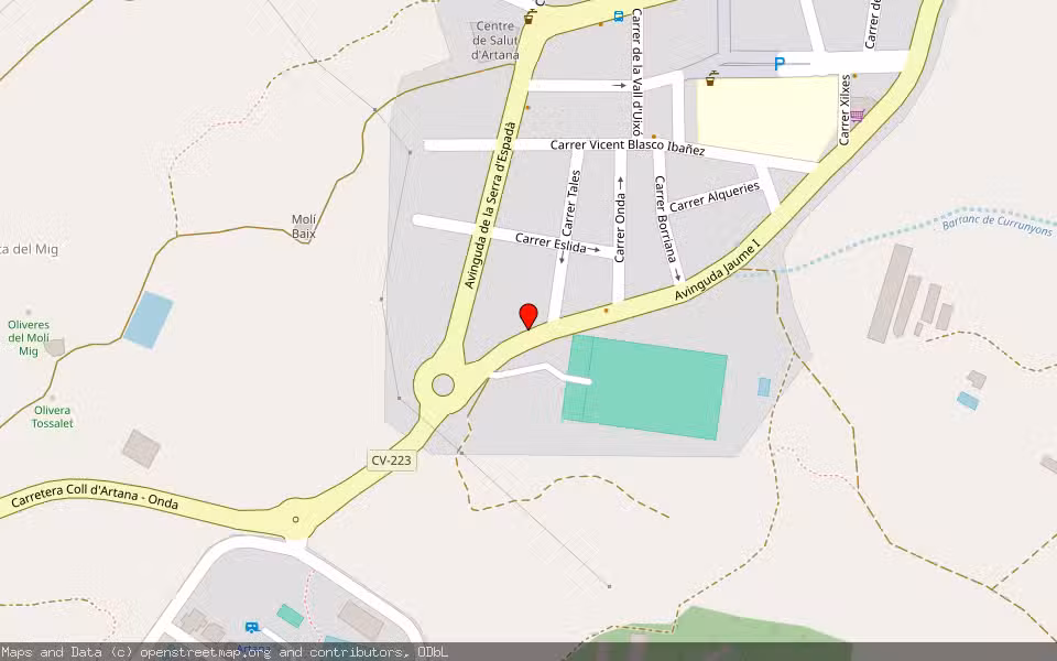 Mapa de Subasta Inmueble (Vivienda) en Artana, Castellón/Castelló