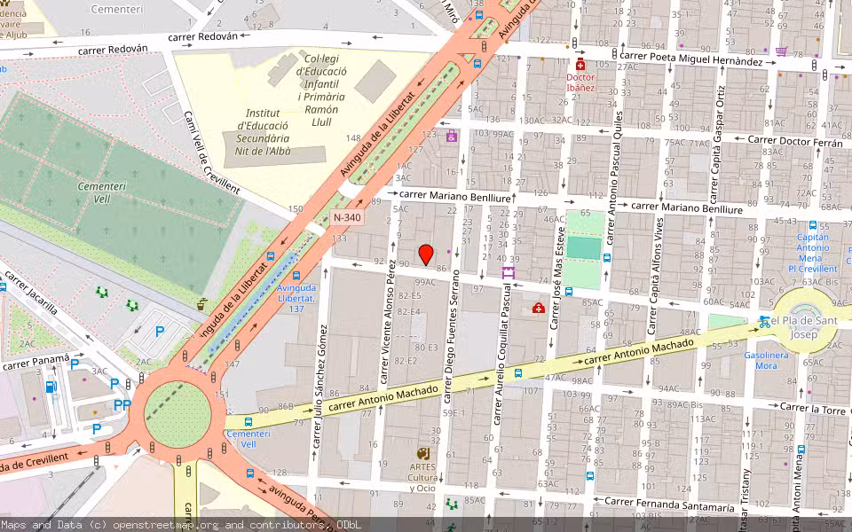 Mapa de Subasta Inmueble (Garaje) en Elche, Alicante/Alacant