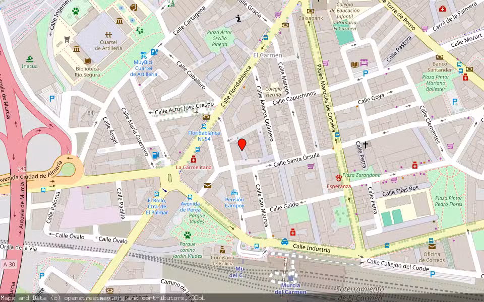 Mapa de Subasta Inmueble (Vivienda) en Murcia
