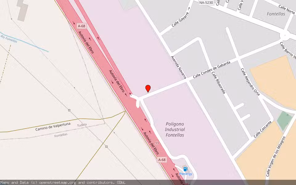 Mapa de Subasta Inmueble (Nave industrial) en Fontellas, Navarra
