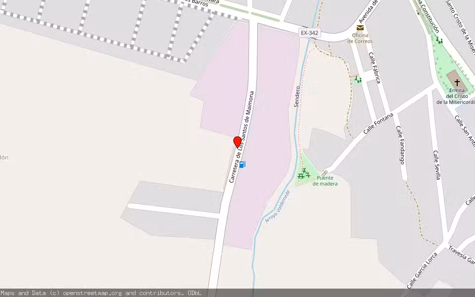 Mapa de Subasta Inmueble (Finca rústica) en Los Santos De Maimona, Badajoz