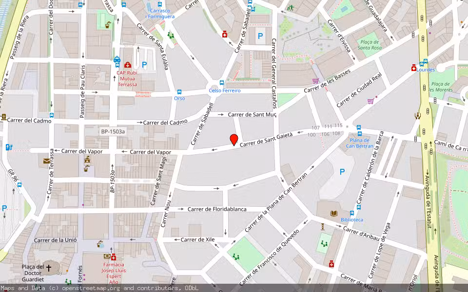 Mapa de Subasta Inmueble (Local comercial) en Rubí, Barcelona