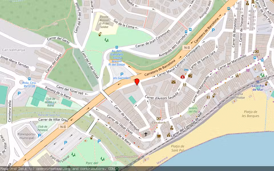 Mapa de Subasta Inmueble (Local comercial) en Sant Pol De Mar, Barcelona