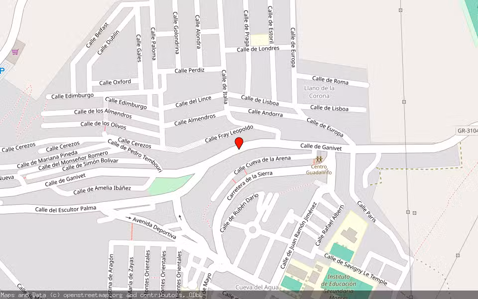 Mapa de Subasta Inmueble (Vivienda) en Izanalloz, Granada