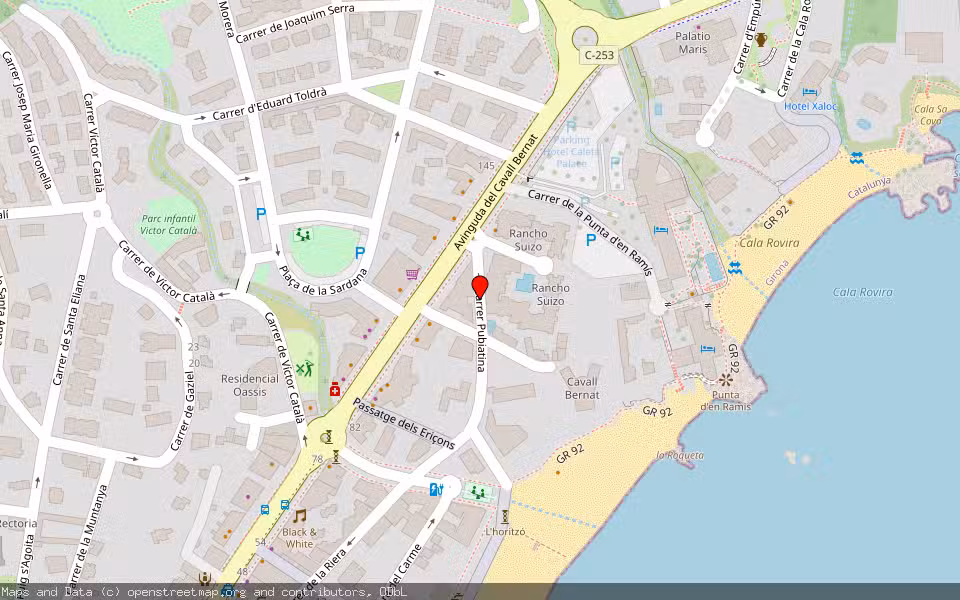 Mapa de Subasta Inmueble (Garaje) en Castell - Platja D'aro, Girona