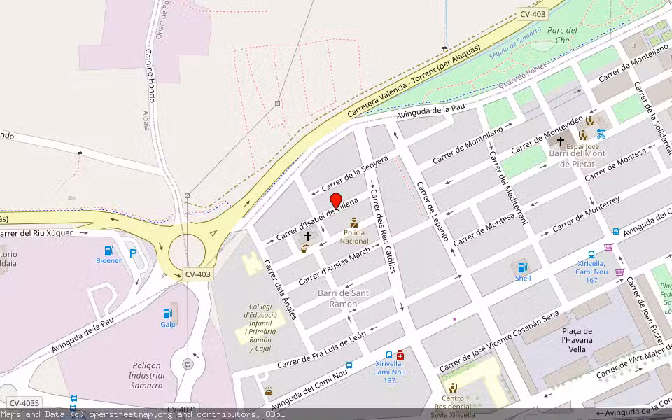 Mapa de Subasta Inmueble (Vivienda) en Xirivella, Valencia/València