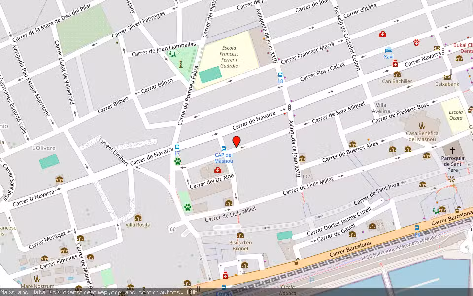 Mapa de Subasta Inmueble (Vivienda) en El Masnou, Barcelona