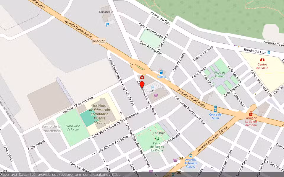 Mapa de Subasta Inmueble (Garaje) en Archena, Murcia