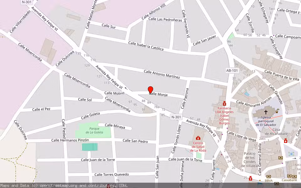 Mapa de Subasta Inmueble (Vivienda) en La Roda, Albacete