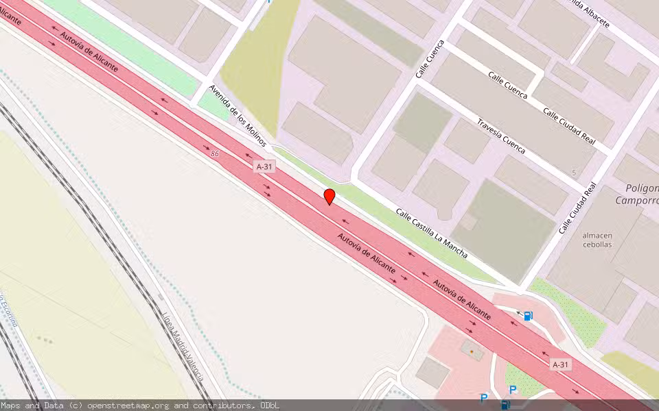 Mapa de Subasta Inmueble (Nave industrial) en Chinchilla, Albacete