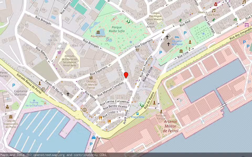 Mapa de Subasta Inmueble (Vivienda) en Ferrol, A Coruña