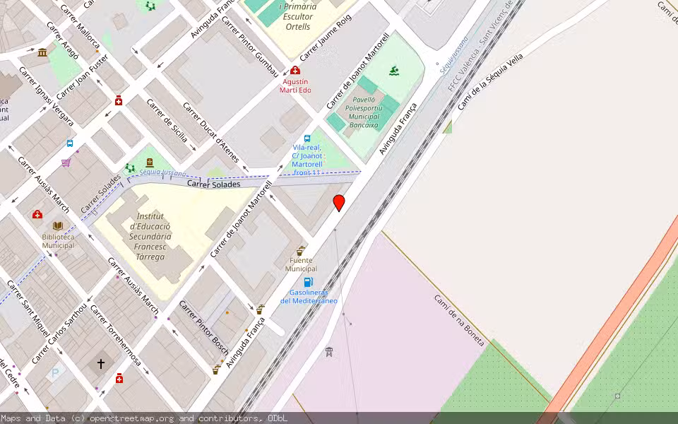 Mapa de Subasta Inmueble (Garaje) en Vila-real-villareal, Castellón/Castelló