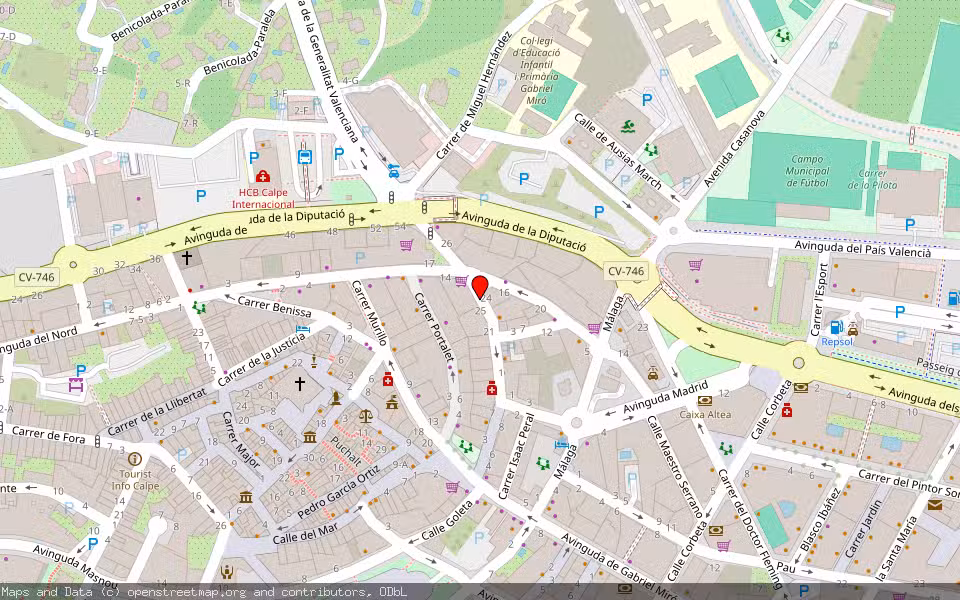 Mapa de Subasta Inmueble (Local comercial) en Calp, Alicante/Alacant