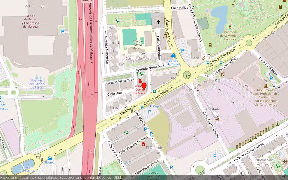 Mapa de Subasta Inmueble (Vivienda) en Malaga, Málaga