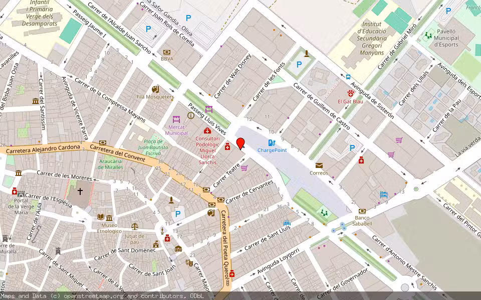 Mapa de Subasta Inmueble (Vivienda) en Oliva, Valencia/València