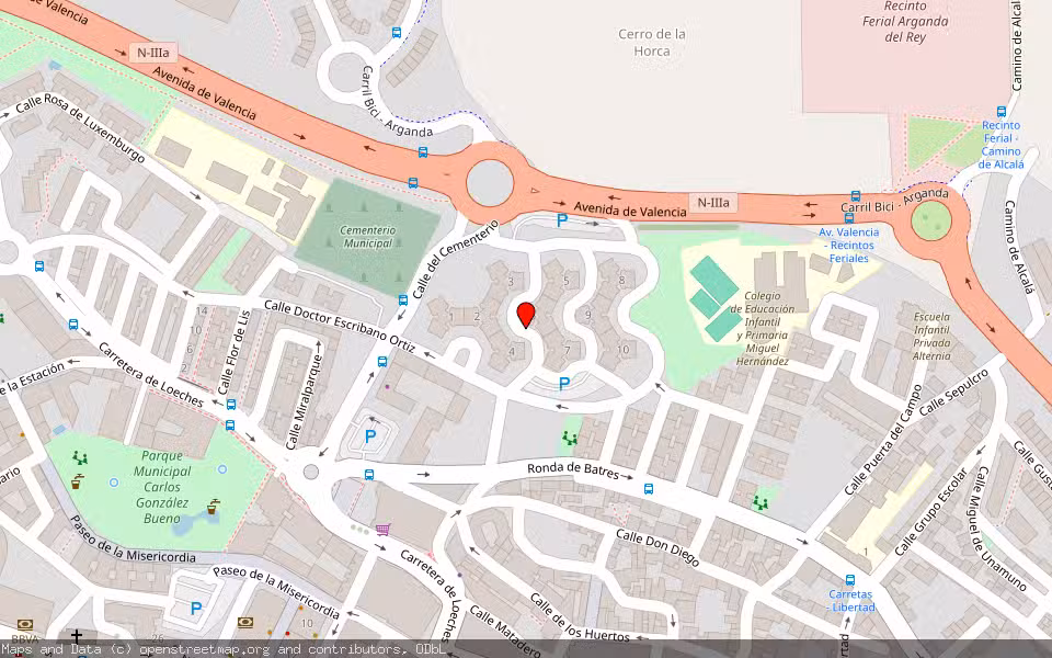 Mapa de Subasta Inmueble (Local comercial) en Arganda, Madrid