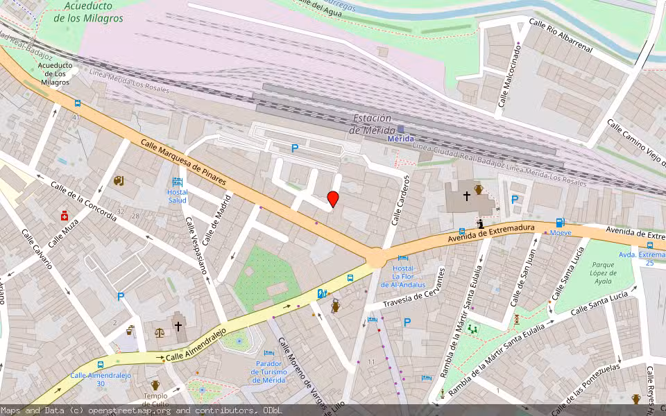 Mapa de Subasta Inmueble (Vivienda) en Mérida, Badajoz