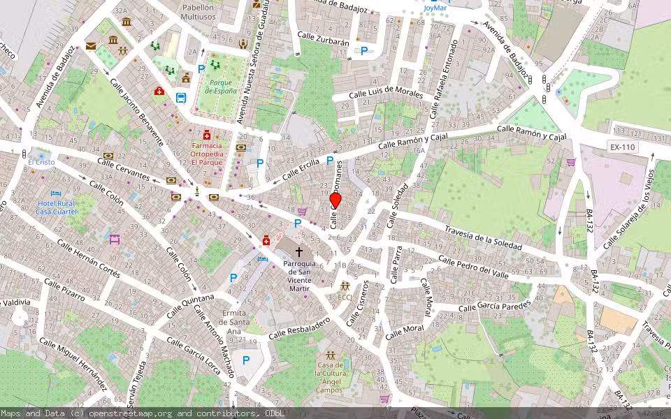 Mapa de Subasta Inmueble (Vivienda) en San Vicente De Alcantara, Badajoz