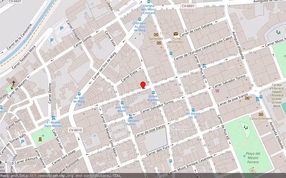 Mapa de Subasta Inmueble (Vivienda) en Ontinyent, Valencia/València
