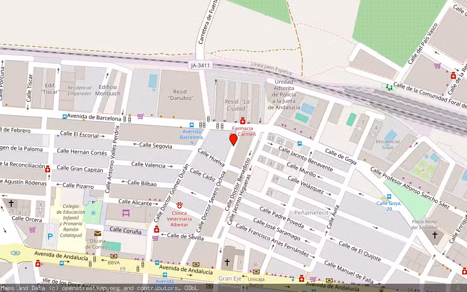 Mapa de Subasta Inmueble (Vivienda) en Jaen, Jaén