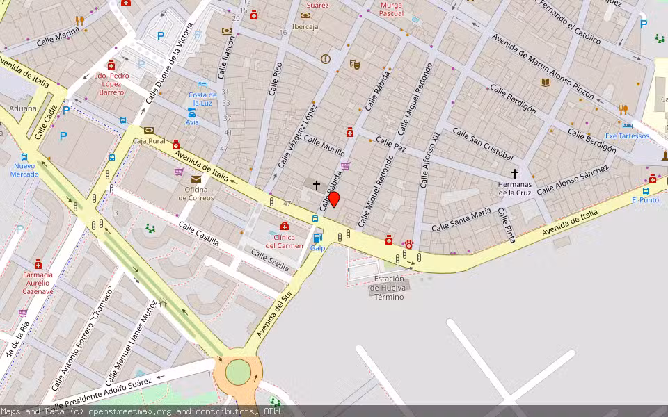 Mapa de Subasta Inmueble (Vivienda) en Huelva