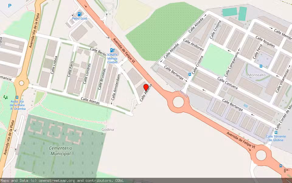 Mapa de Subasta Inmueble (Vivienda) en Mérida, Badajoz