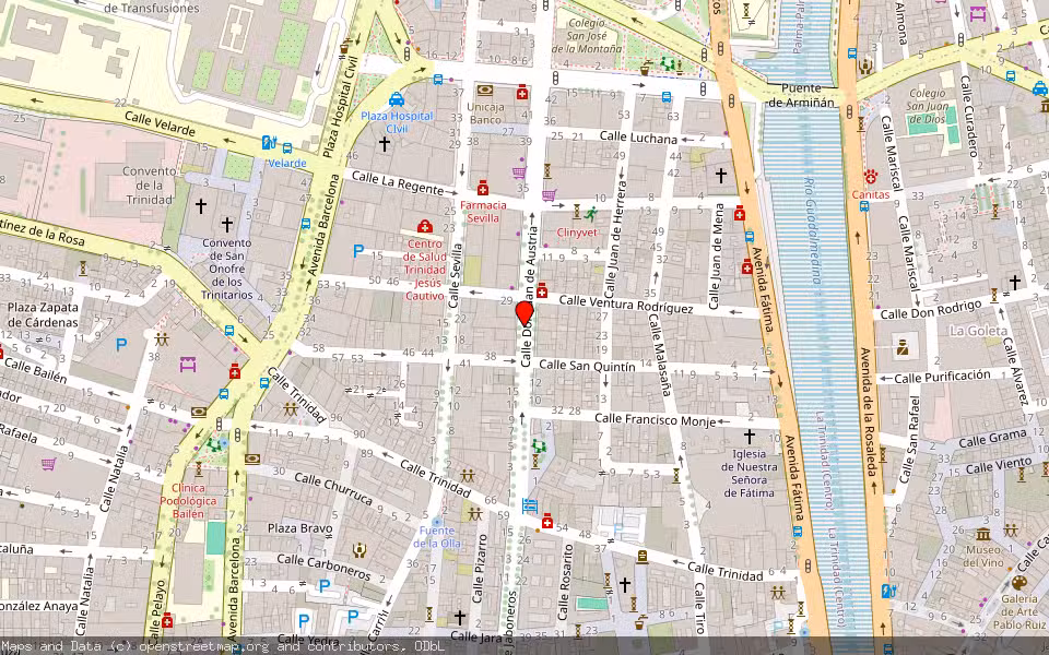 Mapa de Subasta Inmueble (Vivienda) en Malaga, Málaga