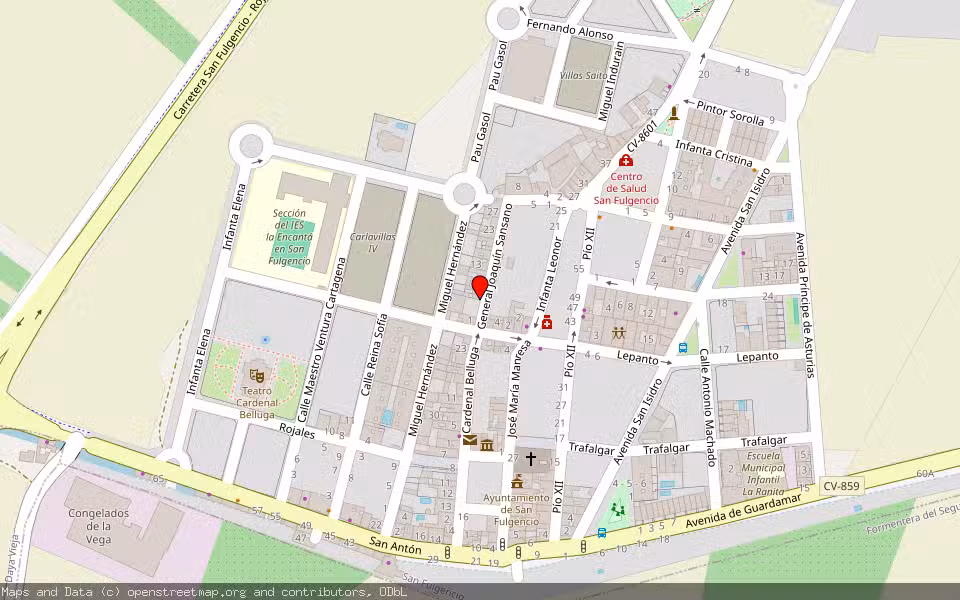 Mapa de Subasta Inmueble (Vivienda) en Elche, Alicante/Alacant