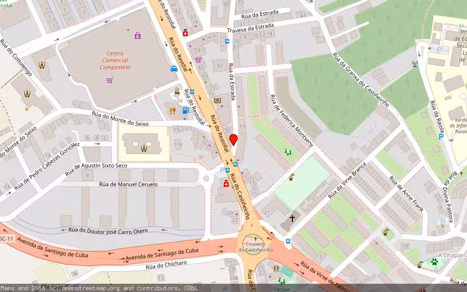 Mapa de Subasta Inmueble (Vivienda) en Santiago De Compostela, A Coruña