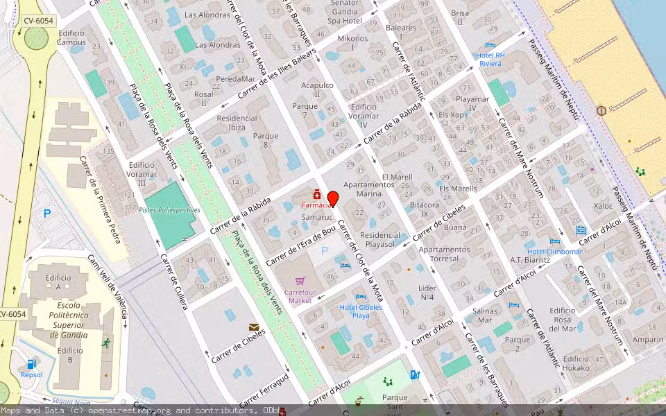 Mapa de Subasta Inmueble (Vivienda) en Gandia, Valencia/València