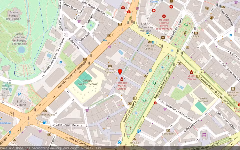 Mapa de Subasta Inmueble (Local comercial) en Caceres, Cáceres