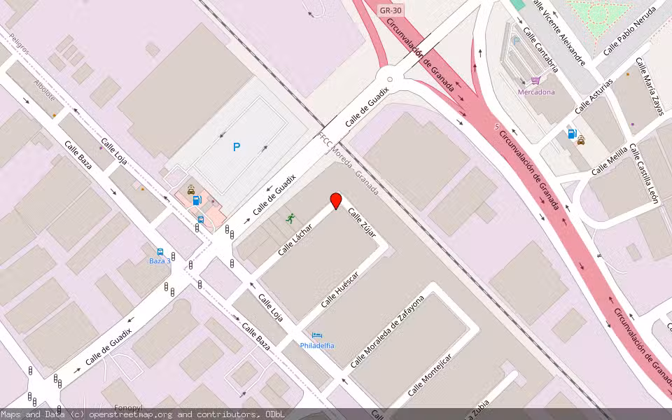 Mapa de Subasta Inmueble (Nave industrial) en Peligros, Granada