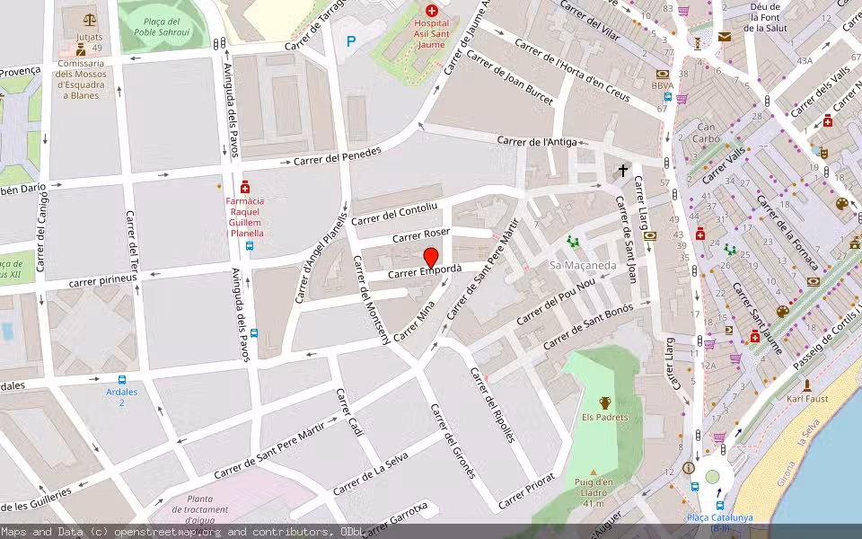 Mapa de Subasta Inmueble (Vivienda) en Blanes, Girona