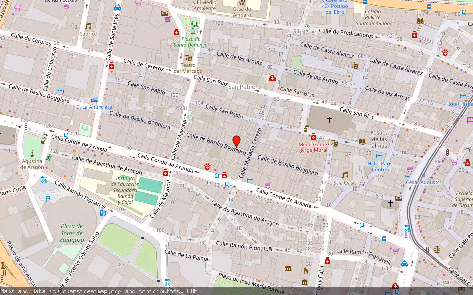 Mapa de Subasta Inmueble (Local comercial) en Zaragoza