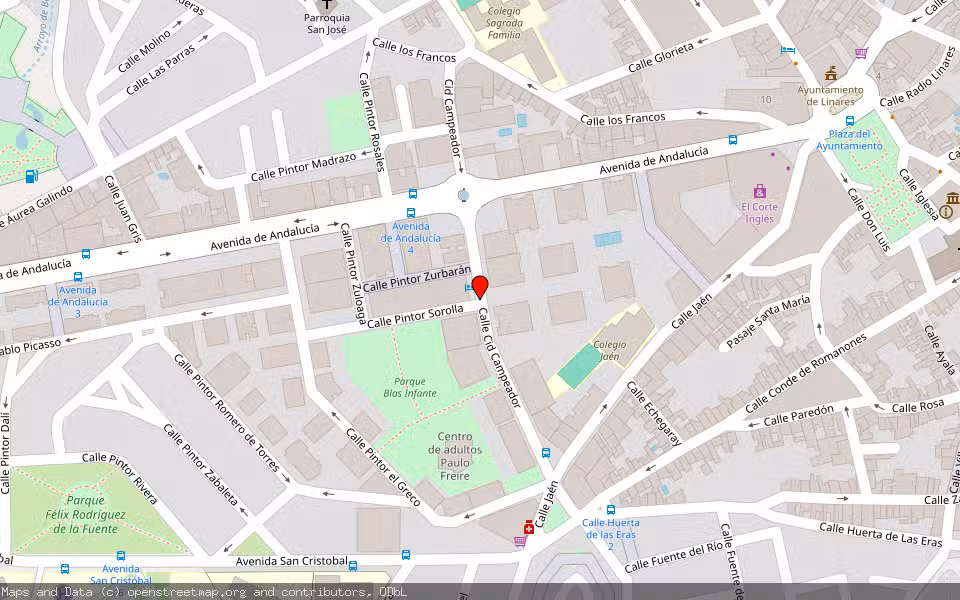 Mapa de Subasta Inmueble (Vivienda) en Linares, Jaén
