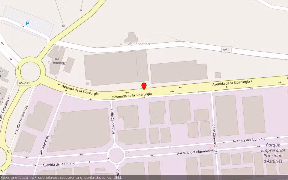 Mapa de Subasta Inmueble (Nave industrial) en Avilés, Asturias