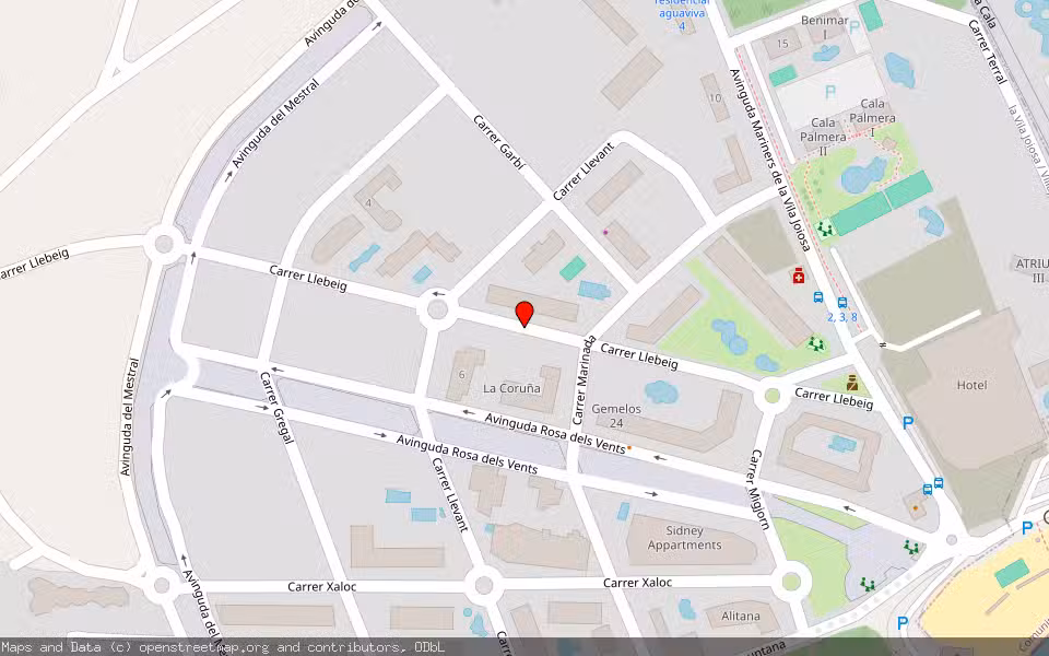 Mapa de Subasta Inmueble (Garaje) en Villajoyosa, Alicante/Alacant