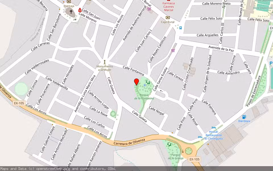 Mapa de Subasta Inmueble (Vivienda) en Valverde De Leganes, Badajoz