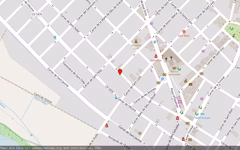 Mapa de Subasta Inmueble (Garaje) en Almassora, Castellón/Castelló