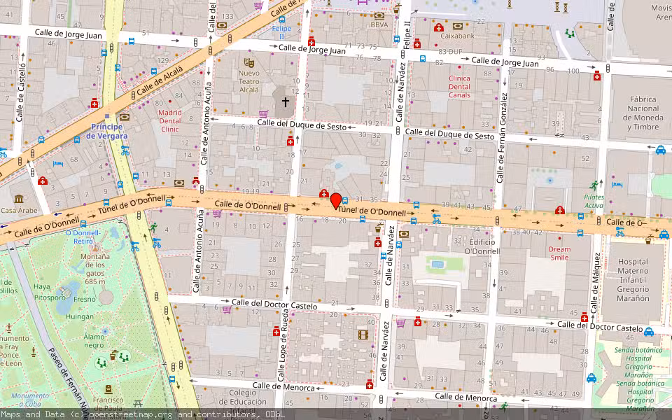 Mapa de Subasta Inmueble (Garaje) en Madrid