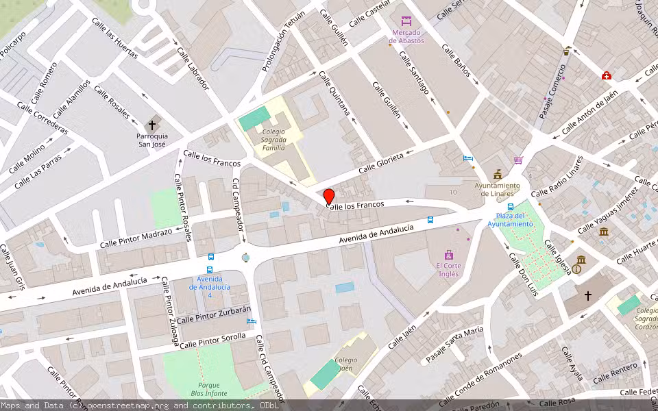 Mapa de Subasta Inmueble (Vivienda) en Linares, Jaén