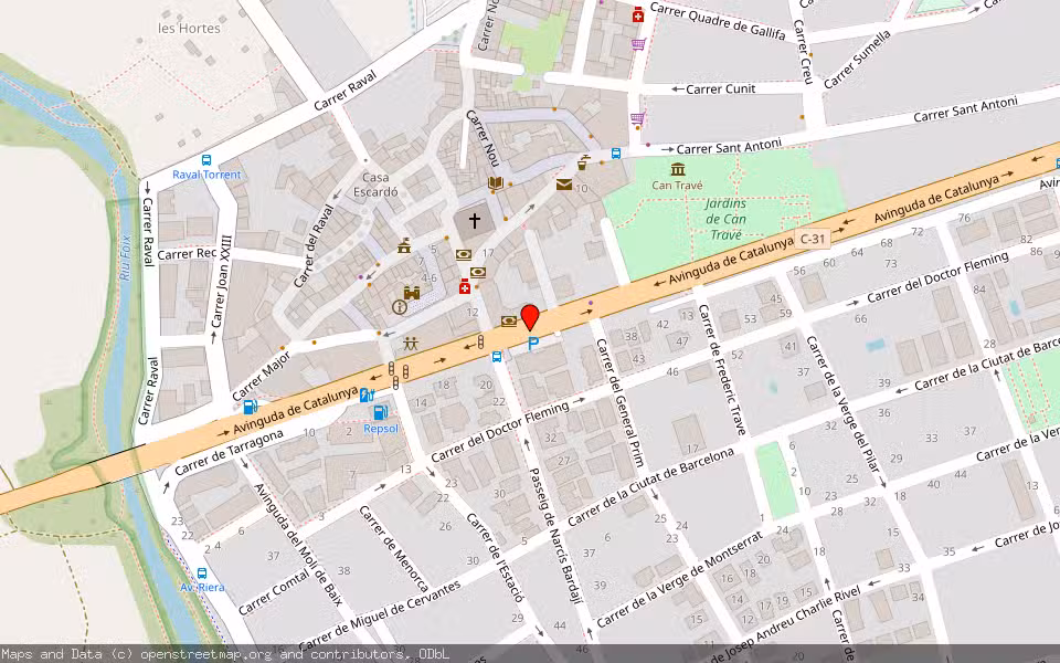 Mapa de Subasta Inmueble (Local comercial) en Cubelles, Barcelona