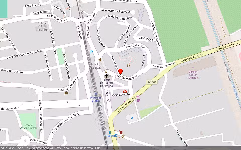 Mapa de Subasta Inmueble (Vivienda) en Huercal De Almeria, Almería