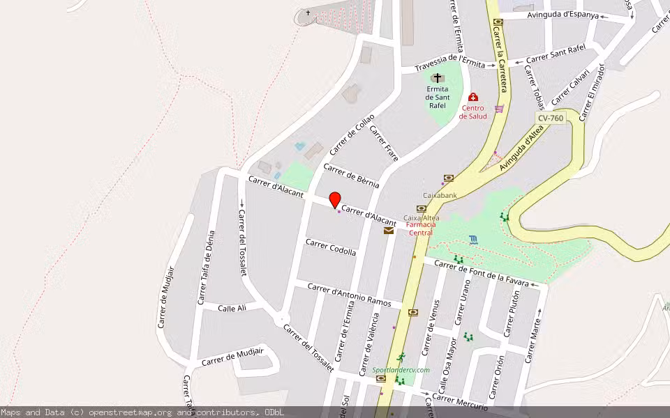 Mapa de Subasta Inmueble (Garaje) en La Nucia, Alicante/Alacant