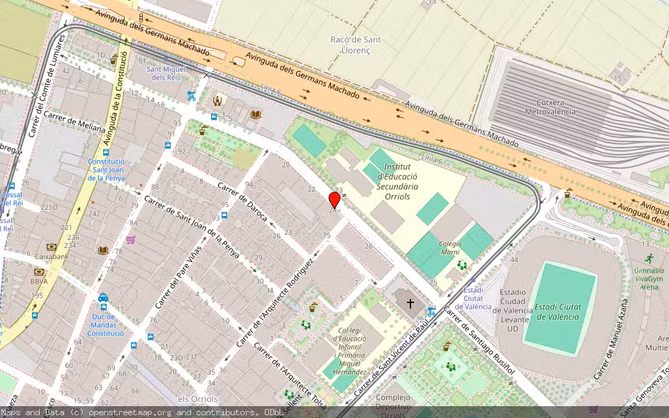 Mapa de Subasta Inmueble (Vivienda) en Valencia, Valencia/València