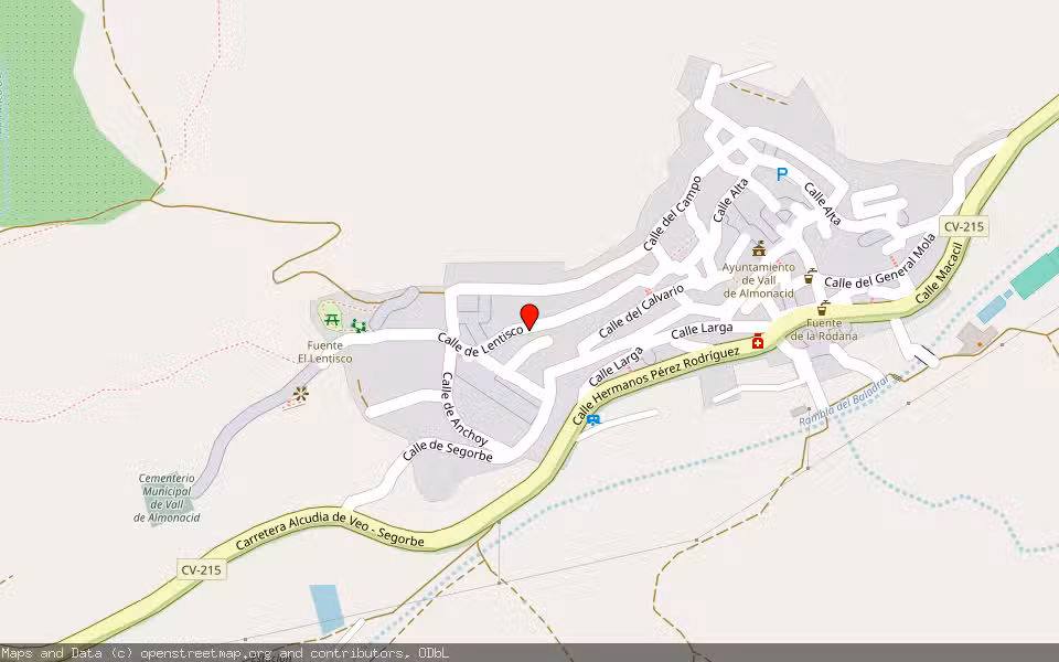Mapa de Subasta Inmueble (Vivienda) en Vall D'almonacid, Castellón/Castelló