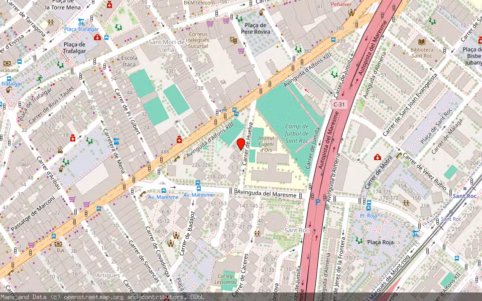 Mapa de Subasta Inmueble (Vivienda) en Badalona, Barcelona