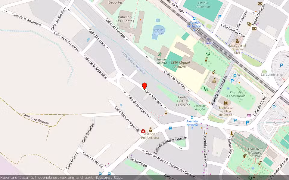 Mapa de Subasta Inmueble (Garaje) en Utebo, Zaragoza