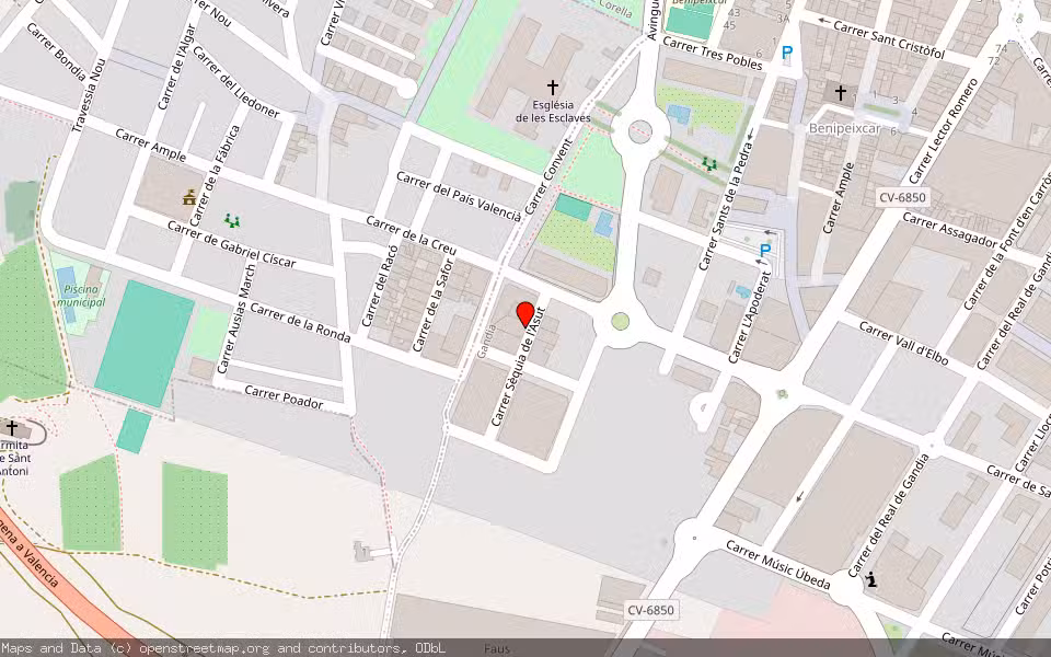 Mapa de Subasta Inmueble (Local comercial) en Gandia, Valencia/València